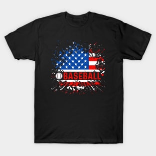 "Stars, Stripes, and Baseball Bats" - A Patriotic Baseball Fan T-Shirt